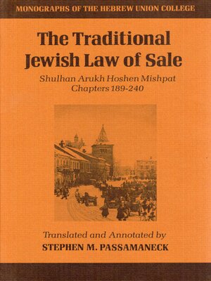 cover image of The Traditional Jewish Law of Sale